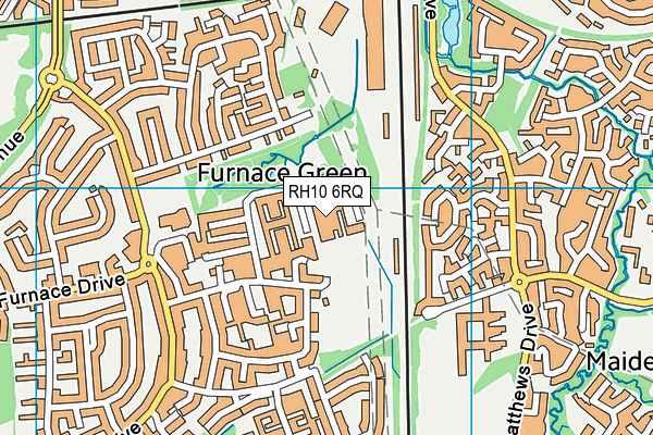 RH10 6RQ map - OS VectorMap District (Ordnance Survey)