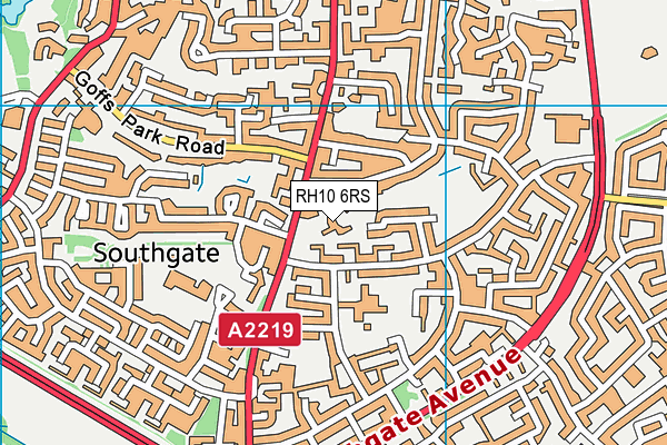 RH10 6RS map - OS VectorMap District (Ordnance Survey)