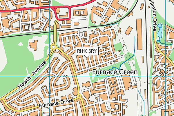 RH10 6RY map - OS VectorMap District (Ordnance Survey)