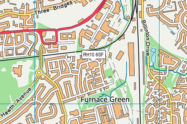 RH10 6SF map - OS VectorMap District (Ordnance Survey)