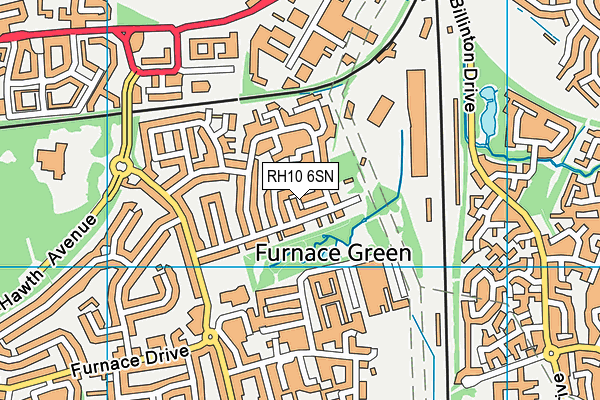 RH10 6SN map - OS VectorMap District (Ordnance Survey)