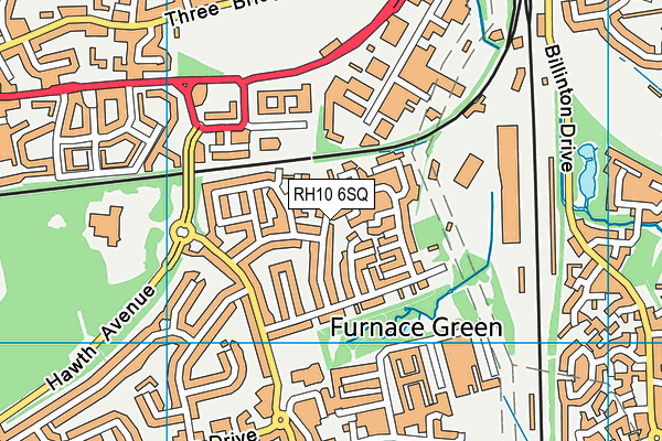 RH10 6SQ map - OS VectorMap District (Ordnance Survey)