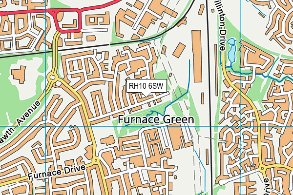RH10 6SW map - OS VectorMap District (Ordnance Survey)