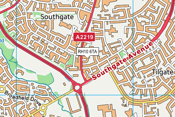 RH10 6TA map - OS VectorMap District (Ordnance Survey)