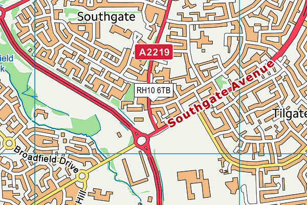 RH10 6TB map - OS VectorMap District (Ordnance Survey)