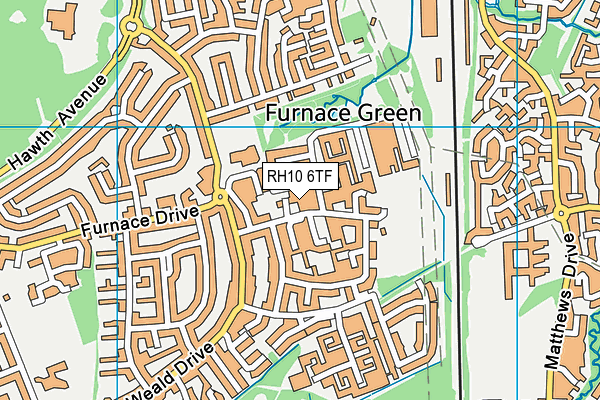 RH10 6TF map - OS VectorMap District (Ordnance Survey)