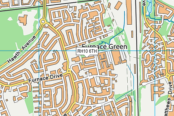 RH10 6TH map - OS VectorMap District (Ordnance Survey)