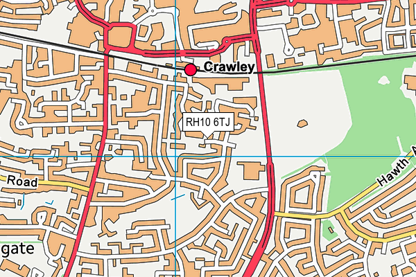 RH10 6TJ map - OS VectorMap District (Ordnance Survey)