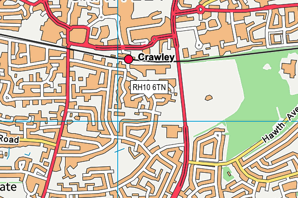 RH10 6TN map - OS VectorMap District (Ordnance Survey)