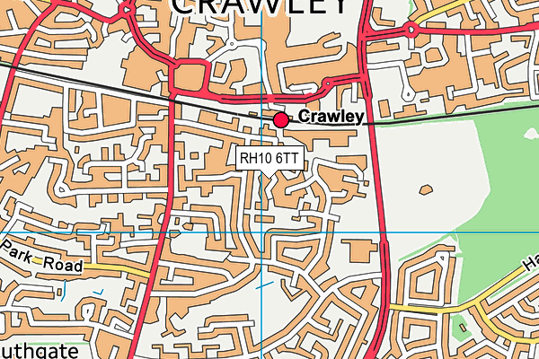 RH10 6TT map - OS VectorMap District (Ordnance Survey)