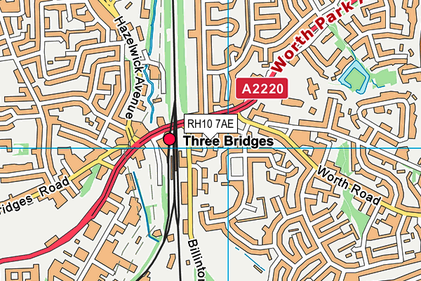 RH10 7AE map - OS VectorMap District (Ordnance Survey)