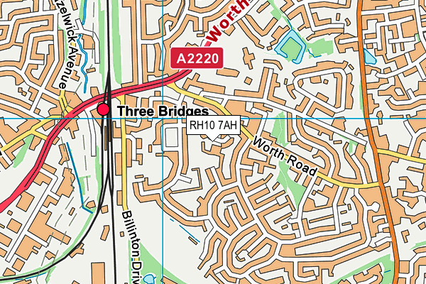 RH10 7AH map - OS VectorMap District (Ordnance Survey)