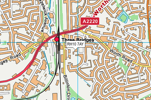 RH10 7AY map - OS VectorMap District (Ordnance Survey)