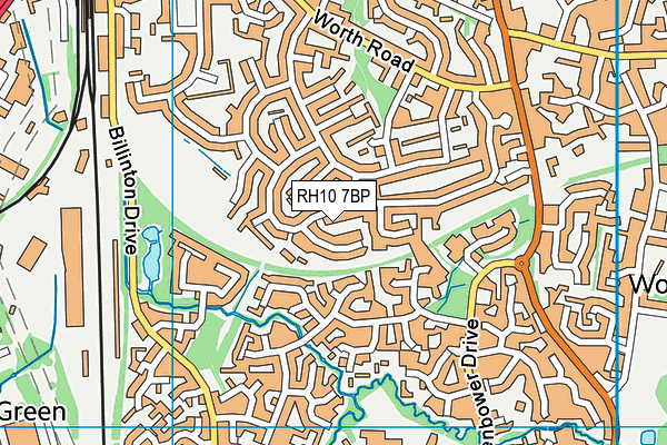 RH10 7BP map - OS VectorMap District (Ordnance Survey)