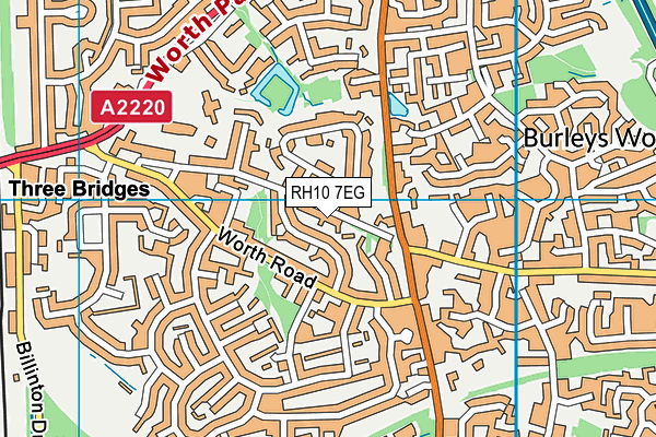 RH10 7EG map - OS VectorMap District (Ordnance Survey)