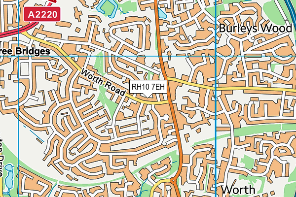 RH10 7EH map - OS VectorMap District (Ordnance Survey)