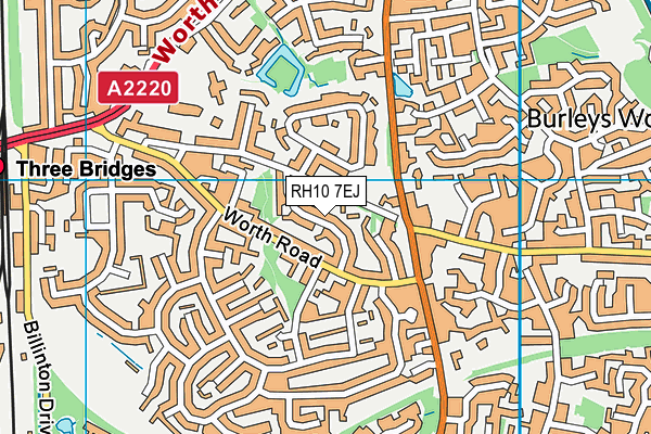 RH10 7EJ map - OS VectorMap District (Ordnance Survey)