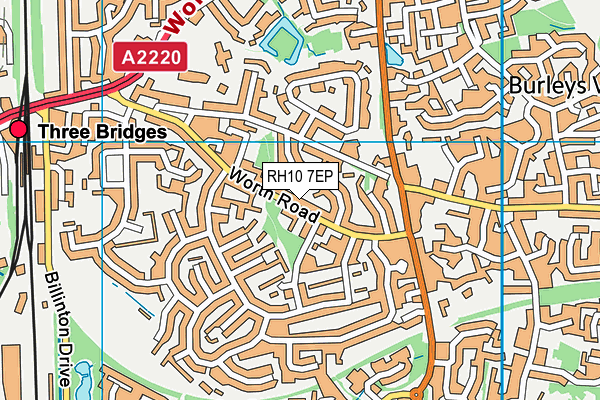 RH10 7EP map - OS VectorMap District (Ordnance Survey)