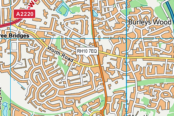 RH10 7EQ map - OS VectorMap District (Ordnance Survey)