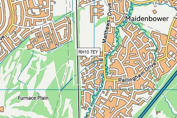 RH10 7EY map - OS VectorMap District (Ordnance Survey)