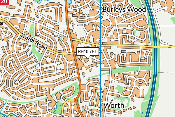 RH10 7FT map - OS VectorMap District (Ordnance Survey)
