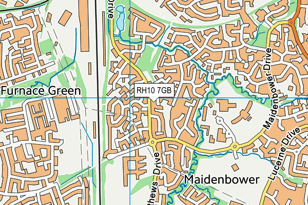 RH10 7GB map - OS VectorMap District (Ordnance Survey)