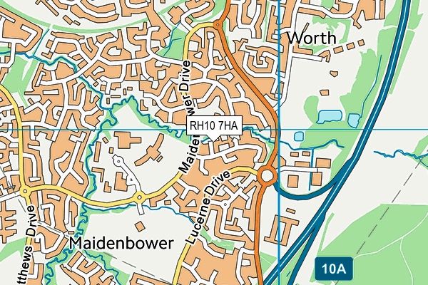 RH10 7HA map - OS VectorMap District (Ordnance Survey)