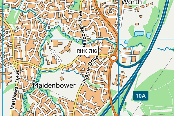Maidenbower Park map (RH10 7HG) - OS VectorMap District (Ordnance Survey)
