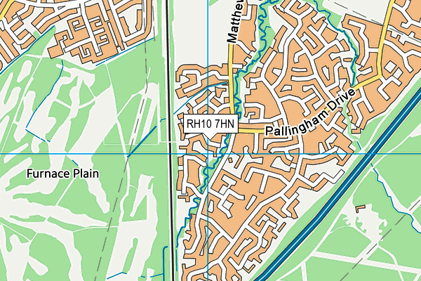 RH10 7HN map - OS VectorMap District (Ordnance Survey)