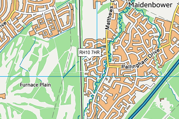 RH10 7HR map - OS VectorMap District (Ordnance Survey)