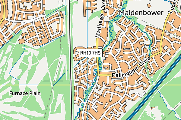 RH10 7HS map - OS VectorMap District (Ordnance Survey)
