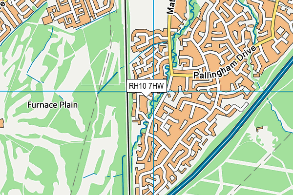 RH10 7HW map - OS VectorMap District (Ordnance Survey)