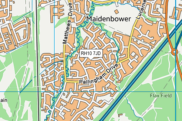 RH10 7JD map - OS VectorMap District (Ordnance Survey)