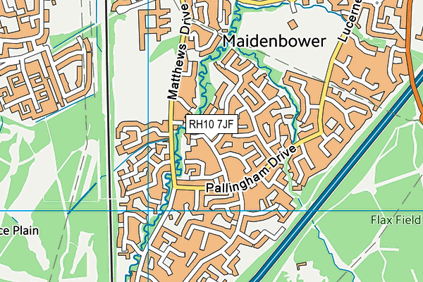 RH10 7JF map - OS VectorMap District (Ordnance Survey)