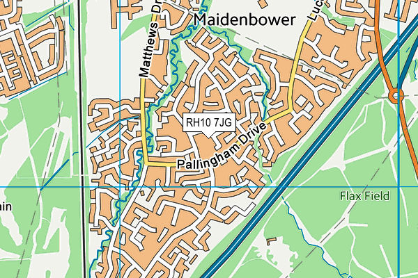 RH10 7JG map - OS VectorMap District (Ordnance Survey)