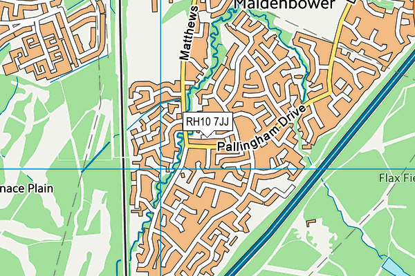 RH10 7JJ map - OS VectorMap District (Ordnance Survey)