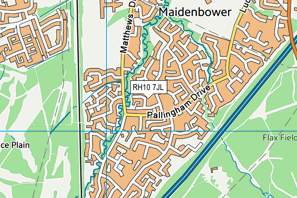 RH10 7JL map - OS VectorMap District (Ordnance Survey)