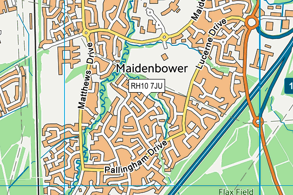 RH10 7JU map - OS VectorMap District (Ordnance Survey)