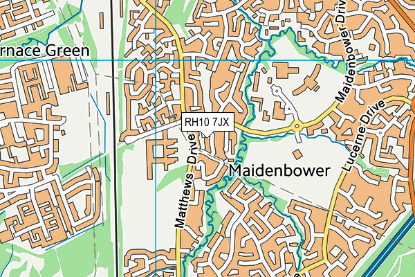 RH10 7JX map - OS VectorMap District (Ordnance Survey)