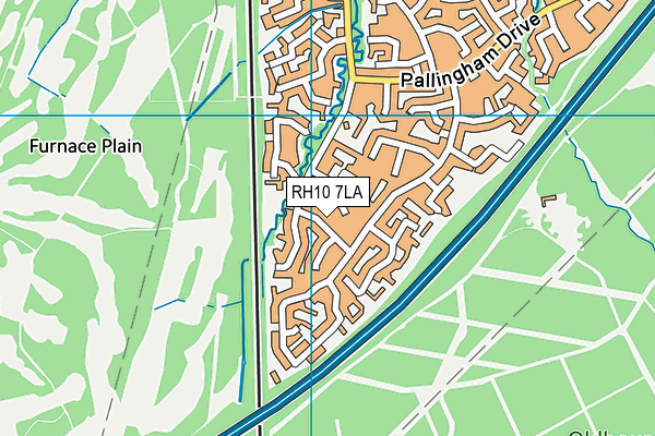 RH10 7LA map - OS VectorMap District (Ordnance Survey)