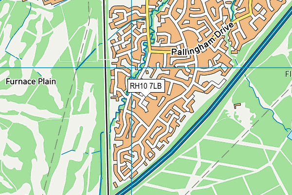 RH10 7LB map - OS VectorMap District (Ordnance Survey)