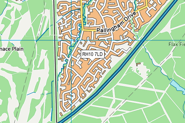 RH10 7LD map - OS VectorMap District (Ordnance Survey)