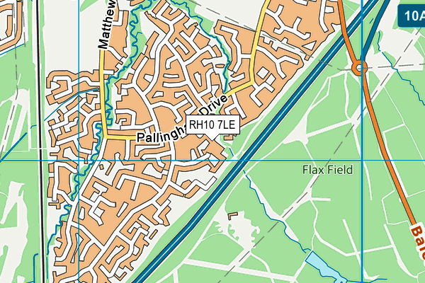 RH10 7LE map - OS VectorMap District (Ordnance Survey)