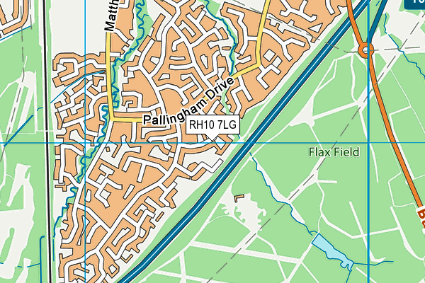 RH10 7LG map - OS VectorMap District (Ordnance Survey)