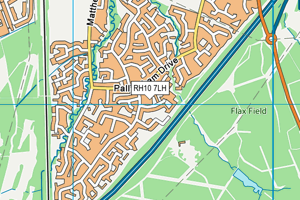 RH10 7LH map - OS VectorMap District (Ordnance Survey)