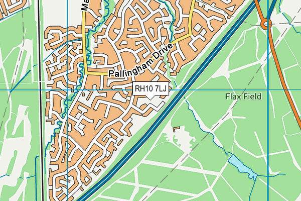 RH10 7LJ map - OS VectorMap District (Ordnance Survey)