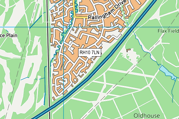 RH10 7LN map - OS VectorMap District (Ordnance Survey)