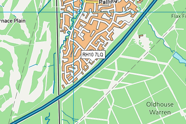RH10 7LQ map - OS VectorMap District (Ordnance Survey)
