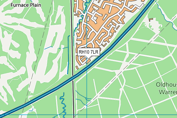 RH10 7LR map - OS VectorMap District (Ordnance Survey)