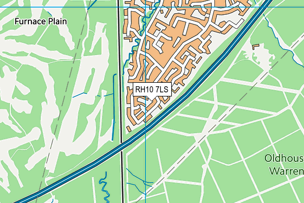 RH10 7LS map - OS VectorMap District (Ordnance Survey)